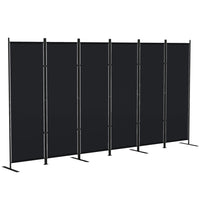HOMCOM - Séparateur de pièce autoportant à 6 panneaux pour bureau à domicile - noir-Conception à six panneaux, idéale pour créer un espace personnel ou diviser de grandes pièces 
