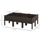 Outsunny - jardinière surélevée 6 pièces - 15,7 po L x 15,7 po l x 17,3 po H-Conception à combinaison libre pour répondre à divers besoins de jardinage
