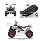Aosom - Quad atv 6v pour enfants, véhicule électrique pour enfants à batterie - blanc-Autonomie de 50 minutes après une charge complète 