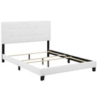 Modway - Amira Tissu rembourré Lit King, Blanc-Cadre de lit à plateforme avec tête de lit