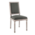 Modway - Court Vintage français Tissu rembourré Fauteuil d’appoint de salle à manger - Gris naturel-Fauteuil d’accompagnement français vintage