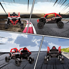 Qaba - Camion électrique à chevaucher KAWASAKI TERYX KRX 2WD sous licence 12V - rouge-Design tout-terrain robuste avec suspension arrière pour une conduite confortable et aventureuse 