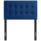 Modway - Lily Biscuit Touffé Performance Velvet Tête de lit jumelée, Marine-Rembourrage en mousse dense