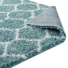 Modway - Solvea Treillis marocain Tapis Shag de 8 pi l x 10 pi L - Bleu aqua et ivoire-Haute densité / Tissé à la machine