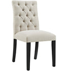 Modway - Duchess Tissu Chaise à manger Ensemble de 2 - Beige-Pieds en caoutchouc massif