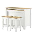 Modway - Farmstead 3 pièces Îlot de cuisine et ensemble de tabouret, Chêne Blanc-9