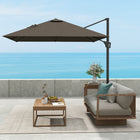 Outsunny - Parasol suspendu carré de patio 8 pi L x 8 pi l avec rotation à 360°, beige-L’aération supérieure assure une bonne circulation de l’air et empêche le basculement  