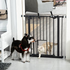 PawHut - Barrière pour Animaux 29-32 Pouces avec Porte pour Chat-La porte peut se fermer automatiquement lorsque son angle d’ouverture est inférieur à 90°, et rester ouverte lorsqu’il dépasse 90° (ne peut pas se fermer si l’angle est inférieur à 15°)