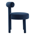 Modway - Toulouse Performance Velvet Chaise à manger - Bleu Minuit - Ensemble de 2-Limite de poids : 330 lb