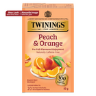 Twinings - Sachets de tisane pêche et orange - paquet de 20-Mélangée avec de l’hibiscus blanc, de l’églantier, un arôme de pêche, de la pulpe de fruits de baobab, de l’hibiscus et de l’écorce d’orange pour une expérience vive et savoureuse