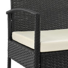 Manhattan Comfort - Ensemble de salon de patio moderne Noli pour 2 personnes avec table d’appoint - Noir et crème - Lot de 3-Hauteur d’assise : 44 cm Profondeur d’assise : 45 cm