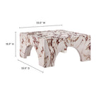 Modway - Valen Intérieur - Terrasse extérieure Béton voûté Table basse - Marbre rouge-Béton massif
