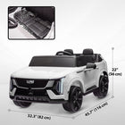 Qaba - Voiture RC à chevaucher 2 places 12V 10A sous licence Cadillac Escalade - blanc-Musique intégrée et port USB pour plus de divertissement 