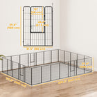PawHut - Parc pour chiens 24 panneaux robuste pour chiens S/M/L - 44,5 po H-Les 24 panneaux peuvent être disposés en rectangle