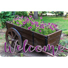 Ashley Productions - The Original Fun Mat - Tapis de Bienvenue - 15 -5" x 23 -5" - Bienvenue aux Fleurs de Wagon.-Mesure et design : Le tapis de bienvenue Wagon Flowers mesure 15,5 po x 23,5 po.