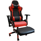 Nicer Furniture - chaise de jeu de style course avec repose-pieds - rouge-Le dossier et l’assise ergonomiques favorisent une bonne posture.  