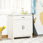 HOMCOM - Buffet de style ferme 31,5 po L avec rangement - blanc-Livré avec un placard fermé et un tiroir pour différents besoins de rangement 