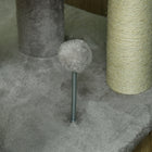 PawHut - Arbre à chat 57,5 po avec poteaux à griffer, lit, maison, jouets - gris-Le design à plusieurs niveaux répond à leur désir d'explorer 