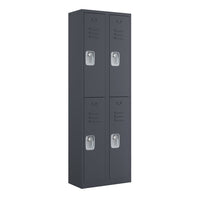 Ceha - Série RH, batterie de 2, casier 2 niveaux avec aérations à persiennes - poignée encastrée, gris graphite-Construction en acier de qualité commerciale avec revêtement poudre