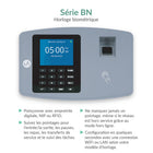 uAttend - BN6500N Système de pointage par empreinte digitale connecté au cloud WiFi/LAN - Noir/Gris-Éliminez le pointage frauduleux lors de l'arrivée et du départ des employés grâce à la lecture d'empreintes digitales via une technologie de pointage biométrique avancée.