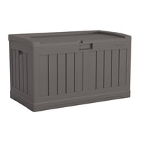 Suncast - Coffre de terrasse moyen 50 gal avec siège - Stoney-La construction en résine toutes saisons offre une résistance à l’eau et une protection contre les rayons UV.
