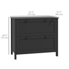 HOMCOM - Armoire latérale à dossiers avec serrure - noir-Panneau de particules revêtu de mélamine pour une durabilité et un nettoyage facile 