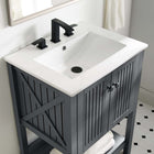 Modway - Steam Armoire de toilette de salle de bain (lavabo non inclus) - Gris-Conception des lattes verticales