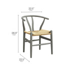 Modway - Amish 29" Chaise à manger - Gris clair-Dossier découpé en forme de V