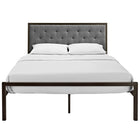 Modway - Mia Tissu Lit Queen, Brun Gris-Capacité de poids : 441 livres