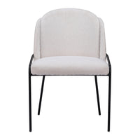 Zuo - Jambi Chaise de salle à manger - Ivoire - Ensemble de 2-Tissu style mouton bouclé