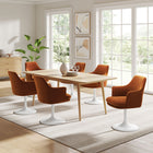 Modway - Lippa Salle à manger pivotante Performance Velvet Fauteuil - Rouille Blanche-Légèrement penché en arrière