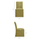 Modway - Aster Mélange lin et coton Chaises de salle à manger à housse Ensemble de 2 - Artichaut motif à carreaux fenêtre-Conception Parsons à couvert de bâton