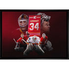 Miikka Kiprusoff 20x29 Flames From Behind-H - Toile encadree - 31" x 22"-Impression sur toile de qualité supérieure avec bordures enveloppées