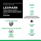 CIG - Cartouche de toner Lexmark T650 remise à neuf - rendement élevé - noir- Écologique : Remanufacturé à partir d'une cartouche Lexmark originale recyclée