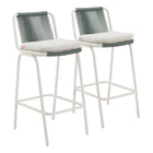 Zuo - Luft Tabouret de bar - Blanc/Vert - Ensemble de 2-Finition conçue pour l’extérieur