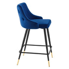 Modway - Adorn Performance Velvet Tabouret de comptoir - Marine - Ensemble de 2-Rembourrage en mousse dense