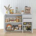 HOMCOM - Buffet latéral haute brillance 46,1 po L avec 2 tiroirs - blanc-Structure fiable en panneaux de particules avec sangles de sécurité anti-basculement 
