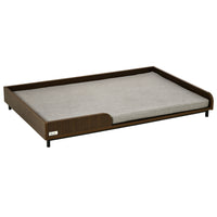 PawHut - Cadre de lit surélevé pour chien avec coussin moelleux - Marron-Le design élégant du lit pour animal sera un ajout accrocheur à votre maison