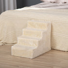 PawHut - Escalier pour animaux 4 marches, escaliers pour chat, pour monter sur le lit - beige-Housse amovible pour un lavage facile à la main ou en machine 
