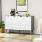 HOMCOM - Buffet moderne 47,2 po L, meuble de rangement - brun-Équipé de deux étagères réglables pour accueillir des objets de différentes hauteurs 