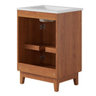 Modway - Miles 24" Vanette de salle de bain - Noyer blanc-Pattes en caoutchouc effilées