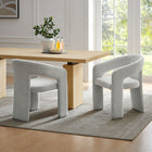Modway - Oslo Tonneau Tissu tapis Chaise d’accent pour salle à manger - Gris colombe-Glissières de plancher sans marquage