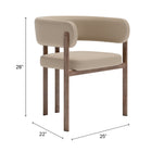 Zuo - Ruge Chaise de salle à manger - Beige - Ensemble de 2-Garantie limitée de 3 ans