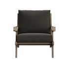 Modway - Saratoga Terrasse extérieure Bois de teck Chaise et ensemble ottoman, Gris silex-9