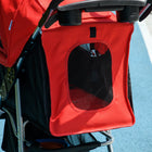 PawHut - Poussette de luxe pour animaux, légère, chariot de voyage pour chien et chat, design pliable à un clic, rouge-Compartiment de rangement inférieur pour un accès facile aux accessoires pour animaux et aux effets personnels. 