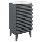Modway - Render 18" Armoire à coiffeuse de salle de bain - Gris blanc-Style moderne du milieu du siècle