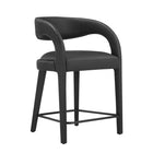 Modway - Pinnacle Cuir végane Tabouret de comptoir - Noir noir - Ensemble de 2-Assemblée requise