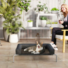 PawHut - Lit pour chien surélevé portable avec toile respirante-Coussin en forme de U facilement lavable 