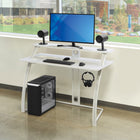 DESIGNlab By OSP - Bureau de jeu Code30 Battlestation - Blanc-Pieds en acier perforés avec lueur DEL RVB