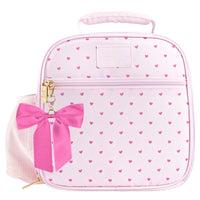 Fit + Fresh - Sac à lunch townsend avec breloque - petits cœurs roses-Boite à lunch pour le travail, avec isolation thermique de qualité pour garder le contenu au frais pendant des heures
